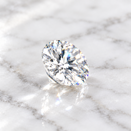 0.50ct Round Moissanite - Side Angle