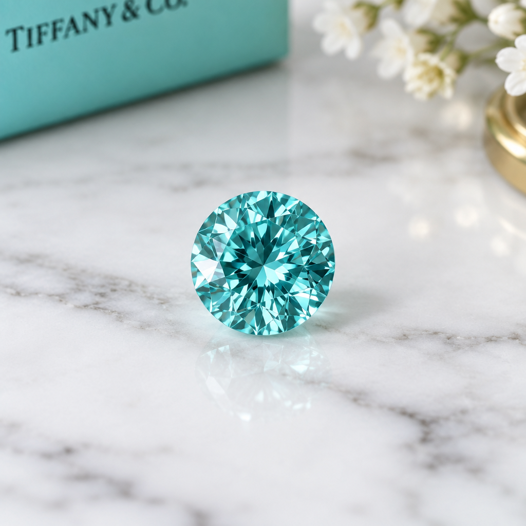 0.50 ct Tiffany Blue Loose Moissanite