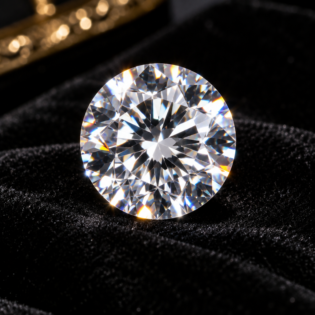 2.5ct Round Loose Moissanite – D Color, VVS1, Excellent Cut, GRA Certified