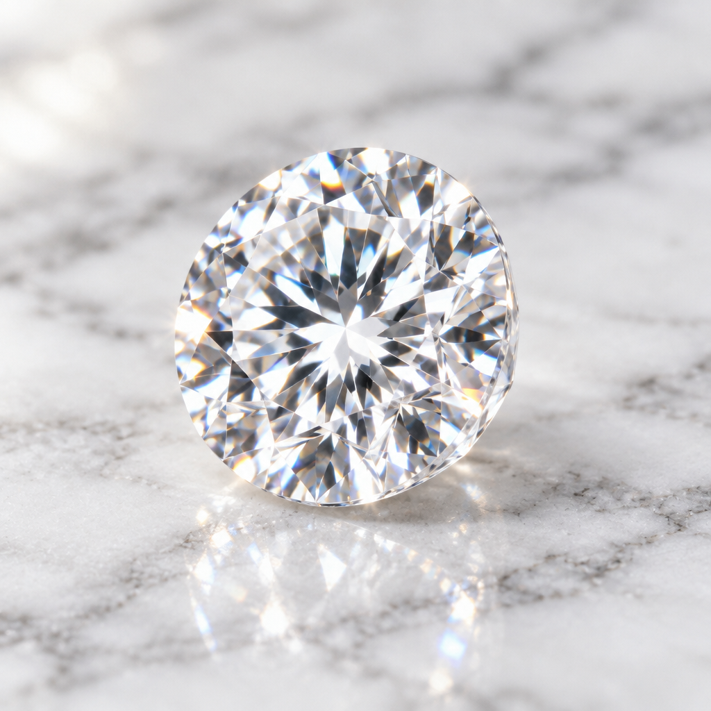 2.5ct Round Moissanite - Side Angle