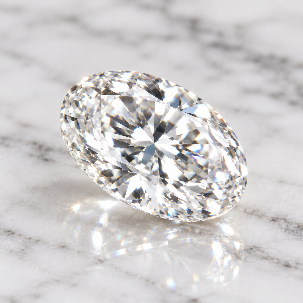 5ct Oval Moissanite - Side Angle