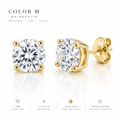 Color D Moissanite Round Brilliant Gold Over Sterling Silver Stud Earrings
