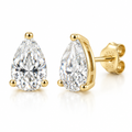 Moissanite Pear Shape Gold Over Sterling Silver Stud Earrings